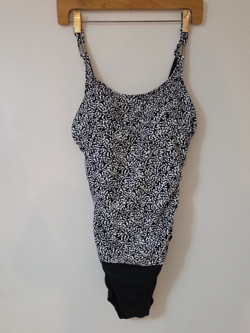 Christina Black & White Printed Women's One Piece Bathing Suit